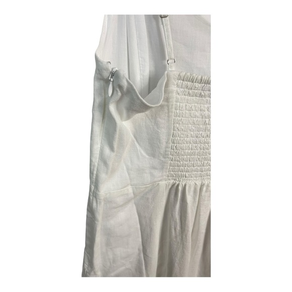 J. Crew Factory Linen Blend Slip Midi Dress in White Size 6 NWT - Picture 9 of 14